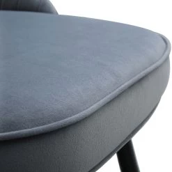 Miyae Set Of 2 Pleated Light Grey Velvet Upholstered Dining Chairs -Garden Store DCH 2144 LIGHTGREY VEL 2P detail4