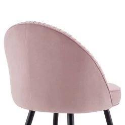 Miyae Set Of 2 Pleated Pale Pink Velvet Upholstered Dining Chairs 23 Miyae Set Of 2 Pleated Pale Pink Velvet Upholstered Dining Chairs -Garden Store DCH 2144 PINK VEL 2P detail2