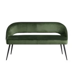Oakley Dark Green Velvet Upholstered 3 Seater Dining Bench With Contrast Piping 17 Oakley Dark Green Velvet Upholstered 3 Seater Dining Bench With Contrast Piping -Garden Store DCH 2147 DARKGREEN VEL WB1