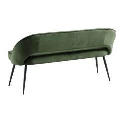 Oakley Dark Green Velvet Upholstered 3 Seater Dining Bench With Contrast Piping 21 Oakley Dark Green Velvet Upholstered 3 Seater Dining Bench With Contrast Piping -Garden Store DCH 2147 DARKGREEN VEL WB5