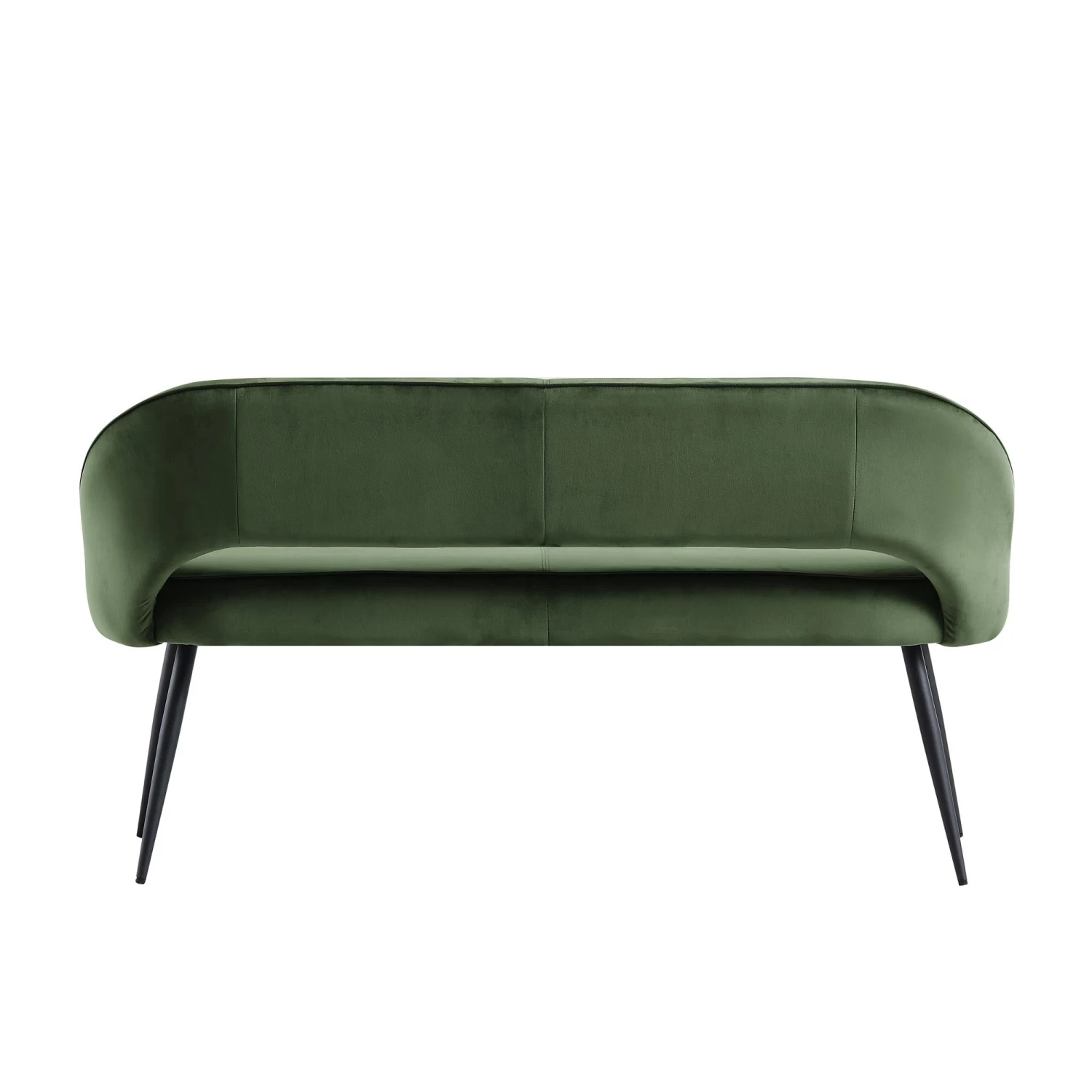 Oakley Dark Green Velvet Upholstered 3 Seater Dining Bench With Contrast Piping 11 Oakley Dark Green Velvet Upholstered 3 Seater Dining Bench With Contrast Piping - Image 9