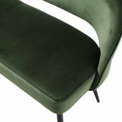 Oakley Dark Green Velvet Upholstered 3 Seater Dining Bench With Contrast Piping 24 Oakley Dark Green Velvet Upholstered 3 Seater Dining Bench With Contrast Piping -Garden Store DCH 2147 DARKGREEN VEL detail2