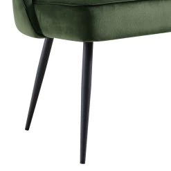 Oakley Dark Green Velvet Upholstered 3 Seater Dining Bench With Contrast Piping 25 Oakley Dark Green Velvet Upholstered 3 Seater Dining Bench With Contrast Piping -Garden Store DCH 2147 DARKGREEN VEL detail3
