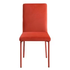 Fernie Set Of 2 Ochre Burnt Orange Velvet Dining Chairs With Upholstered Legs -Garden Store DCH 2151 OCHRE VEL 2P WB2