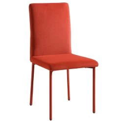 Fernie Set Of 2 Ochre Burnt Orange Velvet Dining Chairs With Upholstered Legs -Garden Store DCH 2151 OCHRE VEL 2P WB3