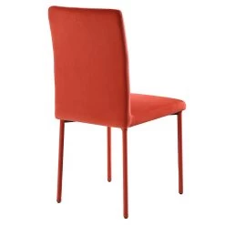 Fernie Set Of 2 Ochre Burnt Orange Velvet Dining Chairs With Upholstered Legs -Garden Store DCH 2151 OCHRE VEL 2P WB5