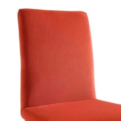 Fernie Set Of 2 Ochre Burnt Orange Velvet Dining Chairs With Upholstered Legs -Garden Store DCH 2151 OCHRE VEL 2P detail1