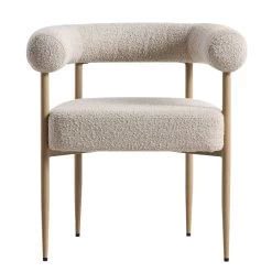 Fulbourn Taupe Boucle Dining Chair With Natural Wood Effect Legs -Garden Store DCH 2162 TAUPE BOUCLE NAT WB1