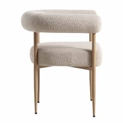 Fulbourn Taupe Boucle Dining Chair With Natural Wood Effect Legs -Garden Store DCH 2162 TAUPE BOUCLE NAT WB3
