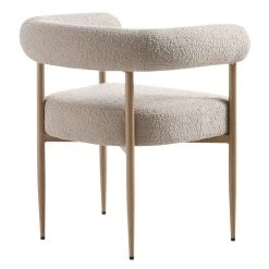 Fulbourn Taupe Boucle Dining Chair With Natural Wood Effect Legs -Garden Store DCH 2162 TAUPE BOUCLE NAT WB4