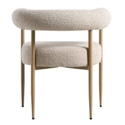 Fulbourn Taupe Boucle Dining Chair With Natural Wood Effect Legs -Garden Store DCH 2162 TAUPE BOUCLE NAT WB5