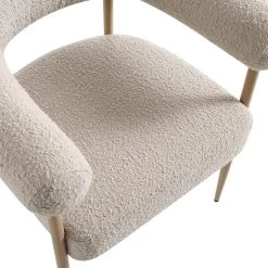 Fulbourn Taupe Boucle Dining Chair With Natural Wood Effect Legs -Garden Store DCH 2162 TAUPE BOUCLE NAT detail1