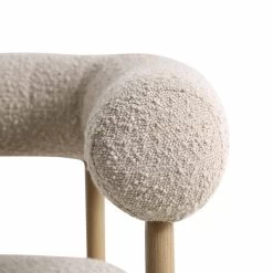 Fulbourn Taupe Boucle Dining Chair With Natural Wood Effect Legs -Garden Store DCH 2162 TAUPE BOUCLE NAT detail3