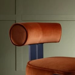 Ophelia Rust Velvet Dining Chair -Garden Store DCH 2187 RUST VEL scene2