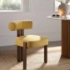 Ophelia Honey Gold Fabric Dining Chair -Garden Store DCH 2187 YELLOW FAB WALN main