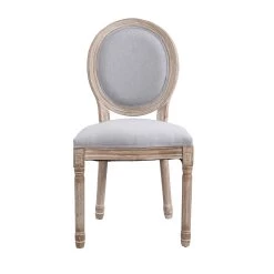 Lainston Set Of 2 Classic Limewashed Wooden Dining Chairs, Grey -Garden Store DCH 88 GREY 2P WB2
