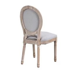 Lainston Set Of 2 Classic Limewashed Wooden Dining Chairs, Grey -Garden Store DCH 88 GREY 2P WB5
