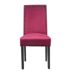 Maidwell Set Of 2 Crimson Red Velvet Dining Chairs -Garden Store DCH LW8116 REDVEL 2P 2