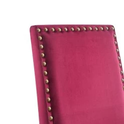 Maidwell Set Of 2 Crimson Red Velvet Dining Chairs -Garden Store DCH LW8116 REDVEL 2P detail1
