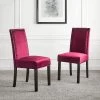 Maidwell Set Of 2 Crimson Red Velvet Dining Chairs