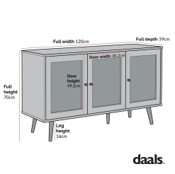 Frances Woven Rattan 3-Door Sideboard, White -Garden Store Dimensional Drawings AUGUST 2022 FTSB001 4fb03710 5fd9 40aa 81ef 03b7b64d9cfa