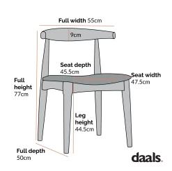 Arley Set Of 2 Beech Wood Dining Chairs, Natural And Black -Garden Store Dimensional Drawings JAN 2023 DCH 007 aa3c360e d9fa 447c ad60 07f7ba188a78