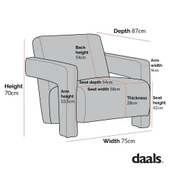 Brompton Sculptural Armchair, White Boucle -Garden Store Dimensional Drawings June 2023 ACH 2163 d455bbfd 3454 4d4a 8439 660cf8684ceb