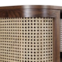 Izzy Curved Rattan Bedside Table, Walnut -Garden Store FT BST 04 WALN detail2