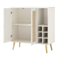 Frances Woven Rattan Drinks Cabinet, White -Garden Store FT CAB 02 WHITE WB3