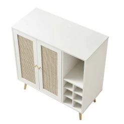 Frances Woven Rattan Drinks Cabinet, White -Garden Store FT CAB 02 WHITE WB4
