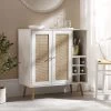 Frances Woven Rattan Drinks Cabinet, White -Garden Store FT CAB 02 WHITE main