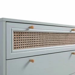 Anya Woven Rattan Chest Of 3 Drawer In Mint Colour -Garden Store FT COD 001 SAGE detail1