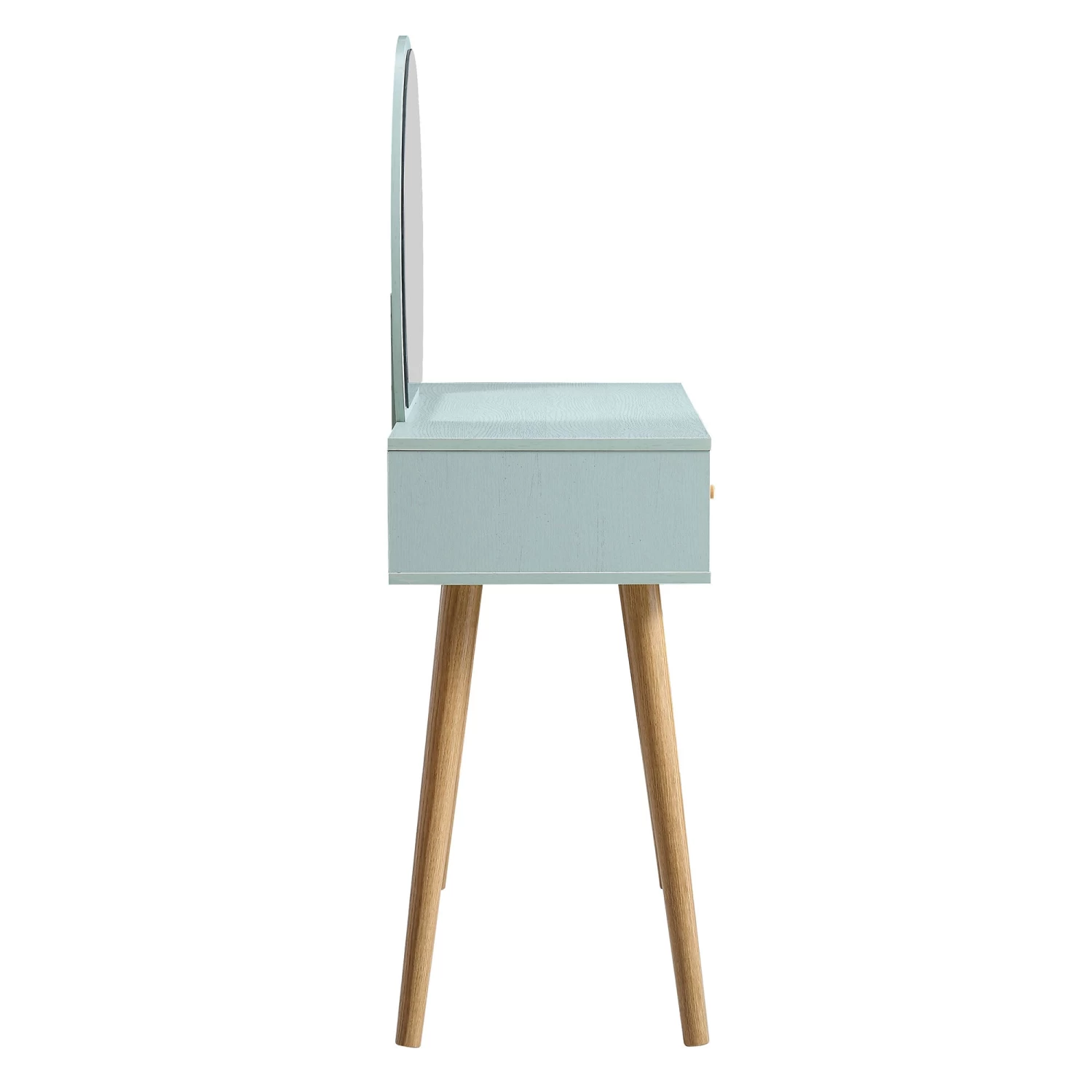 Frances Woven Rattan Dressing Table With Mirror, Mint 10 Frances Woven Rattan Dressing Table With Mirror, Mint - Image 8