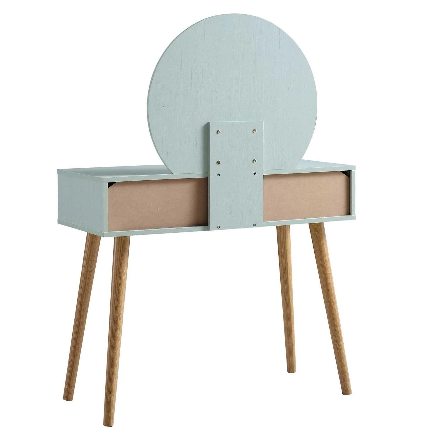 Frances Woven Rattan Dressing Table With Mirror, Mint 9 Frances Woven Rattan Dressing Table With Mirror, Mint - Image 7