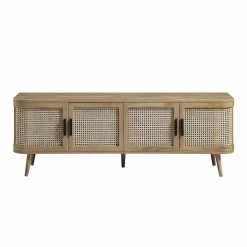 Izzy Curved Rattan 160cm Wide TV Unit, Natural -Garden Store FT LGTV 04 NAT WB1