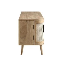 Izzy Curved Rattan 160cm Wide TV Unit, Natural -Garden Store FT LGTV 04 NAT WB5