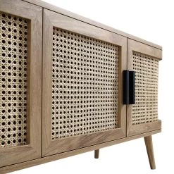 Izzy Curved Rattan 160cm Wide TV Unit, Natural -Garden Store FT LGTV 04 NAT detail1