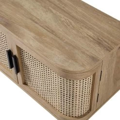 Izzy Curved Rattan 160cm Wide TV Unit, Natural -Garden Store FT LGTV 04 NAT detail2