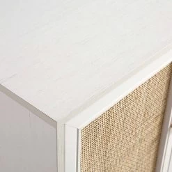Frances Woven Rattan 3-Door Sideboard, White -Garden Store FT SB 001 WHITE detail2