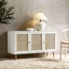 Frances Woven Rattan 3-Door Sideboard, White -Garden Store FT SB 001 WHITE main