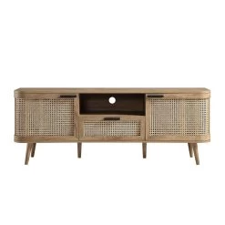 Izzy Curved Rattan 150cm TV Unit, Natural -Garden Store FT TV 03 NAT WB1