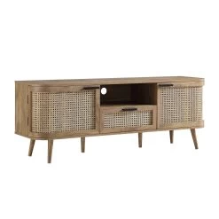 Izzy Curved Rattan 150cm TV Unit, Natural -Garden Store FT TV 03 NAT WB2