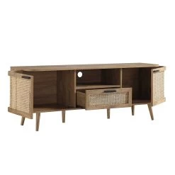 Izzy Curved Rattan 150cm TV Unit, Natural -Garden Store FT TV 03 NAT WB3