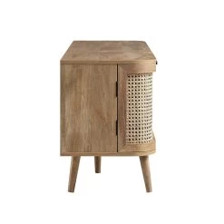 Izzy Curved Rattan 150cm TV Unit, Natural -Garden Store FT TV 03 NAT WB4