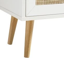 Frances Woven Rattan 2-Door Bathroom Undersink Unit, White -Garden Store FT UDS 01 WHITE detail4