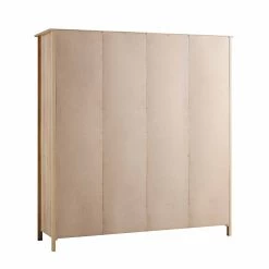 Frances Rattan 4-Door Wardrobe With 2 Drawers, Natural -Garden Store FT WARD 04 NAT WB5