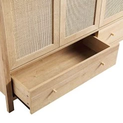 Frances Rattan 4-Door Wardrobe With 2 Drawers, Natural -Garden Store FT WARD 04 NAT detail1