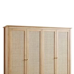 Frances Rattan 4-Door Wardrobe With 2 Drawers, Natural -Garden Store FT WARD 04 NAT detail2