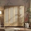 Frances Rattan 4-Door Wardrobe With 2 Drawers, Natural -Garden Store FT WARD 04 NAT main
