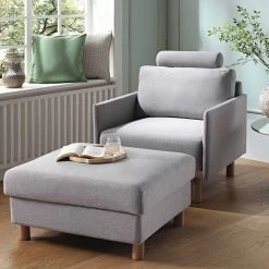 Timber Grey Marl Fabric Armchair -Garden Store GCSF 2348 GREY FAB 1ST scene2